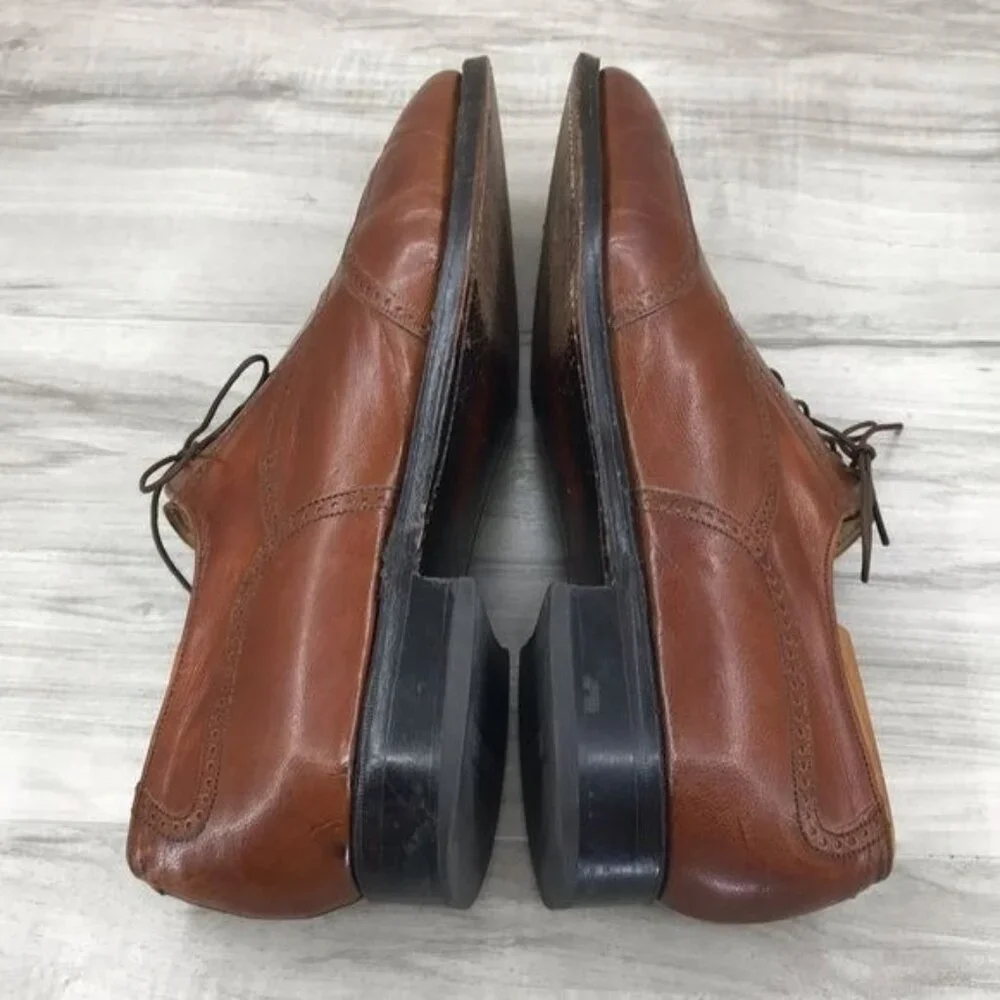 Florsheim Oxfords Men's 10.5 B Brogue Brown Leather Wingtip Dress Shoes